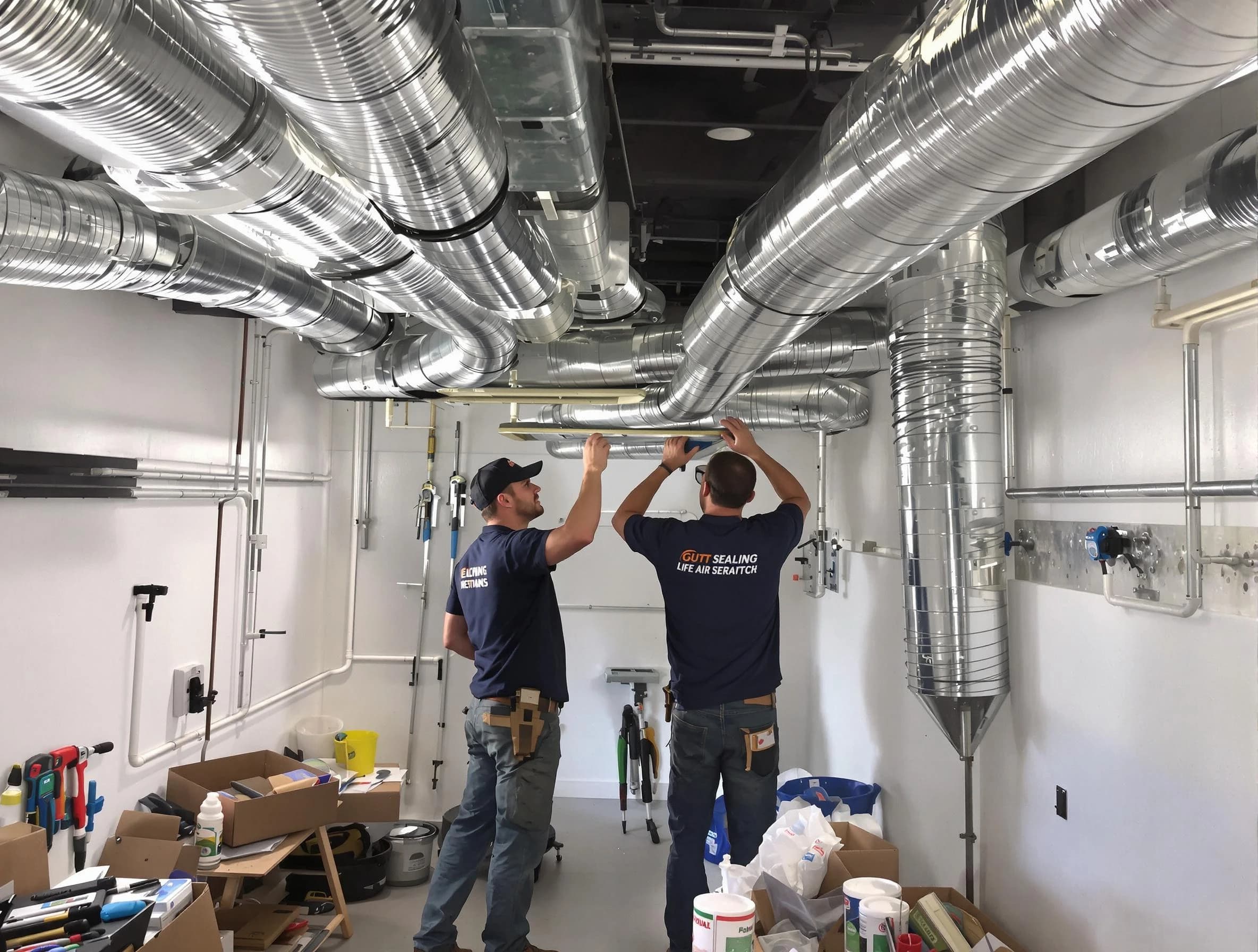 Newnan Air Duct Cleaning technician applying professional duct sealing solutions in Newnan