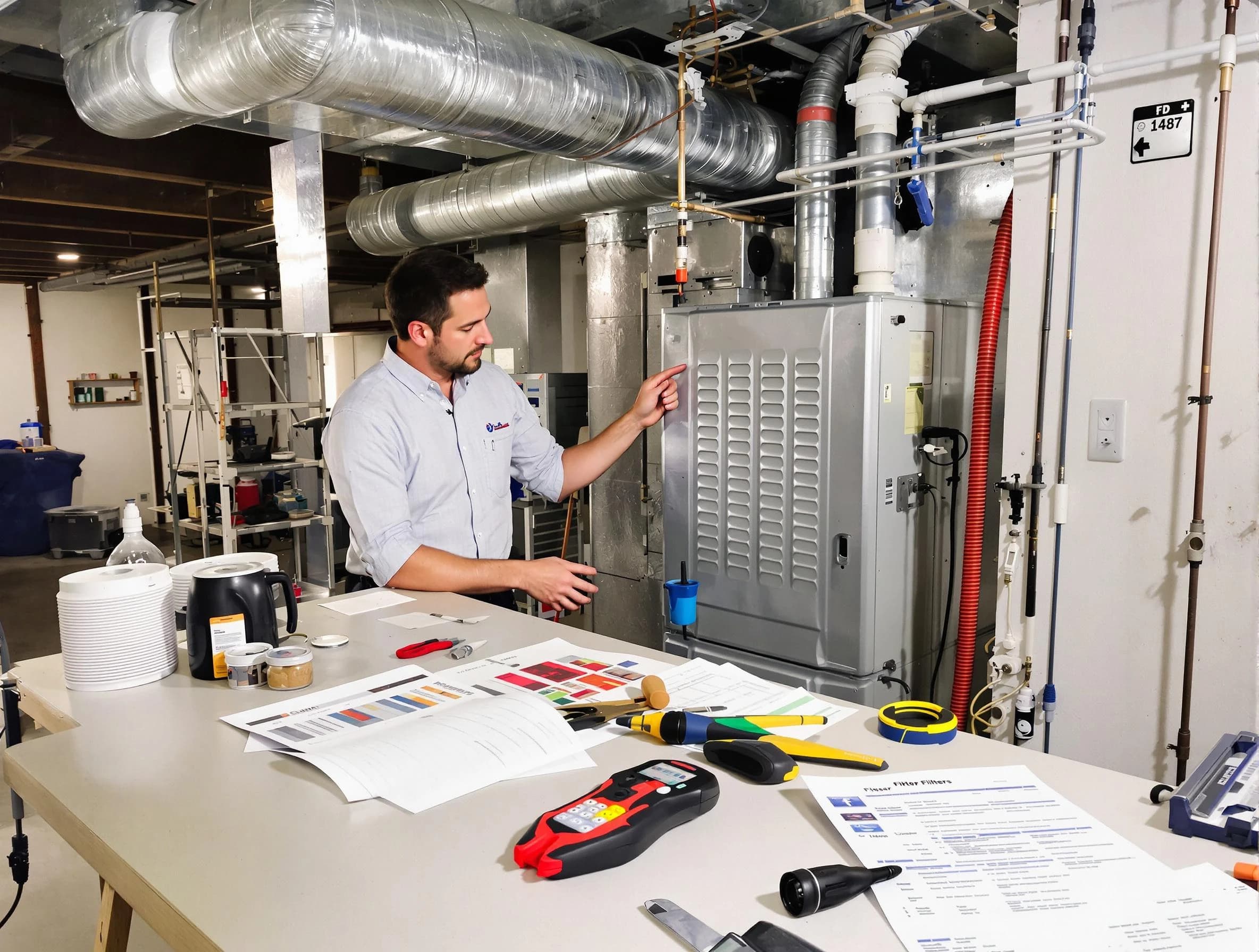 Newnan Air Duct Cleaning inspector conducting detailed filter system evaluation using professional diagnostic tools in Newnan