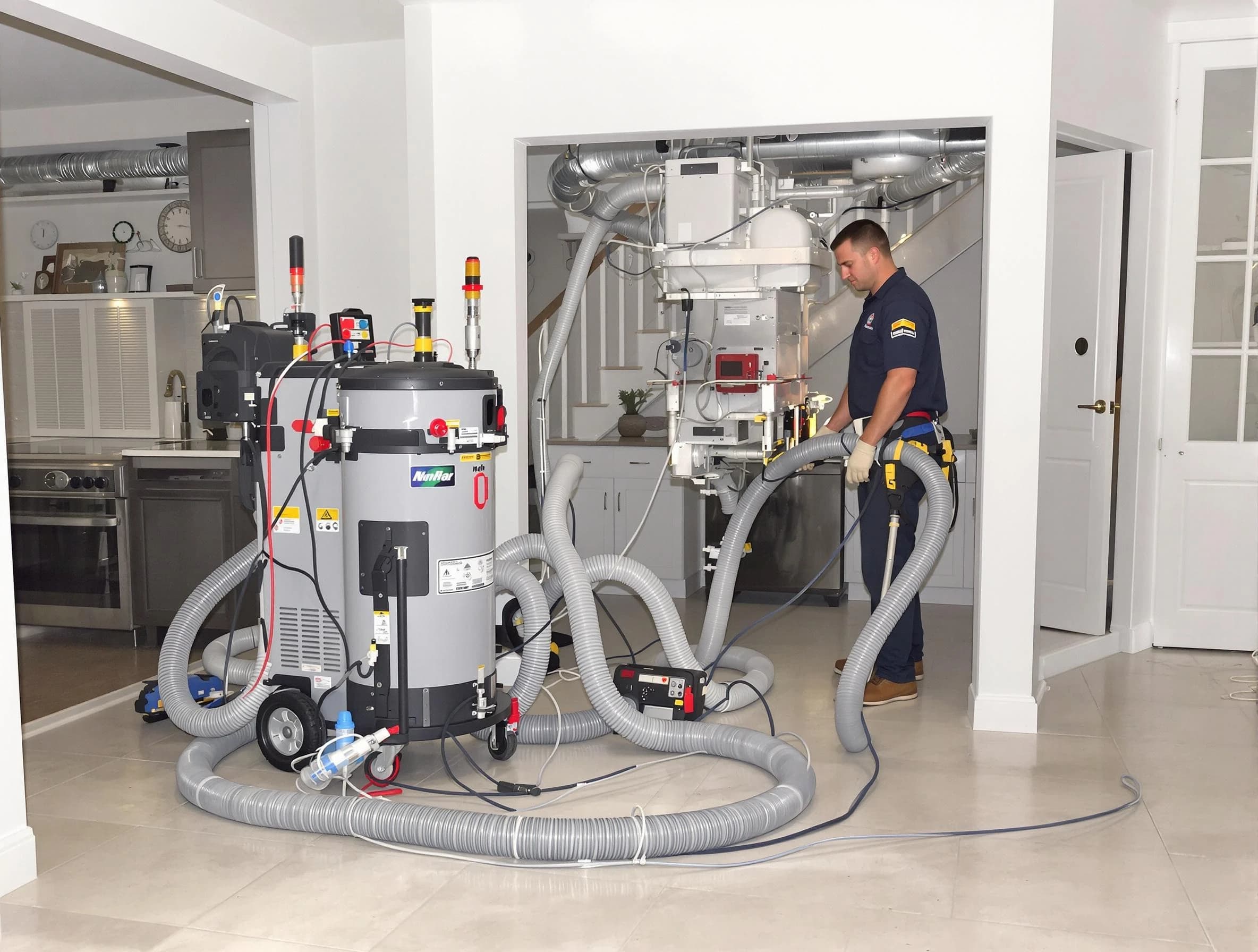 Newnan Air Duct Cleaning technician operating negative pressure cleaning equipment for thorough duct maintenance in Newnan