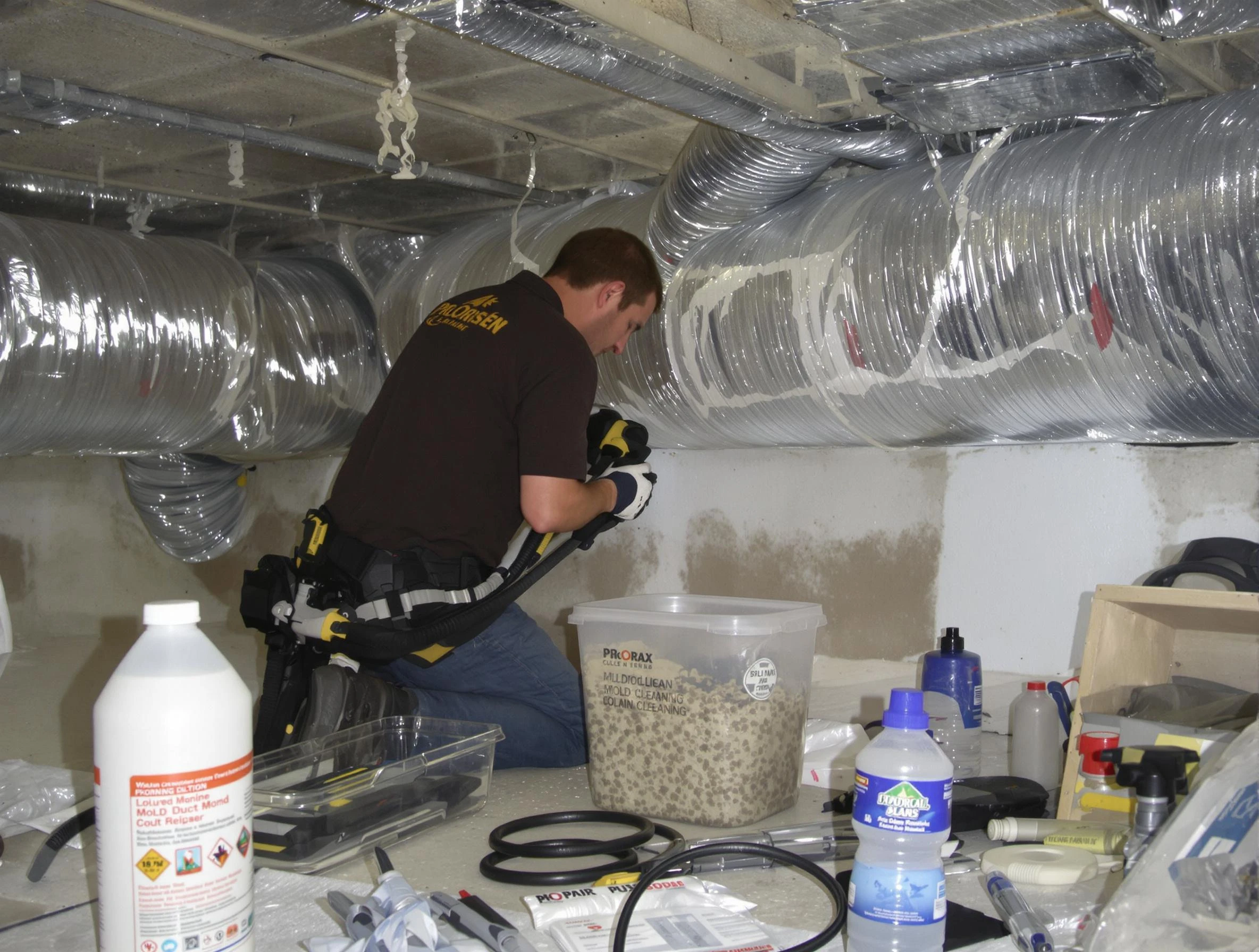 Newnan Air Duct Cleaning specialist performing professional mold removal from air ducts in Newnan