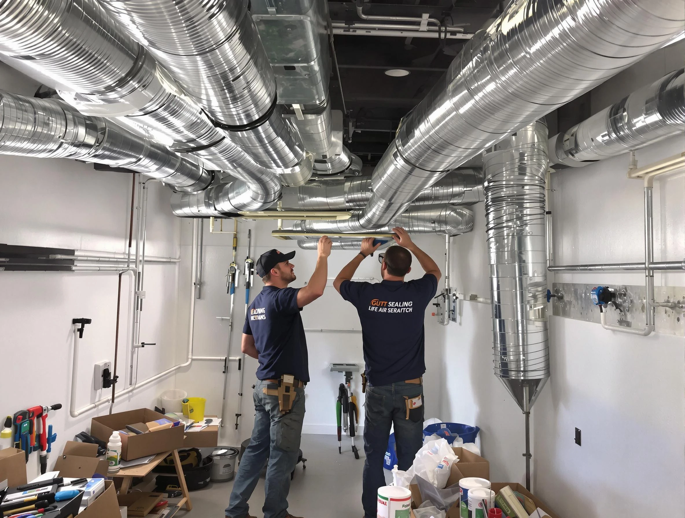 Newnan Air Duct Cleaning technician applying professional duct sealing solutions in Newnan